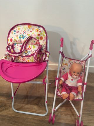 Silla comer y cochecito ( nenuco de regalo)