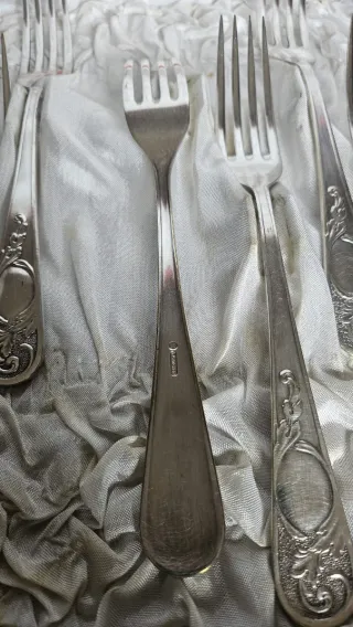 Tenedores Vintage Set 12 Metal Plateado