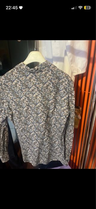 Camicia fantasia rosina e marrone