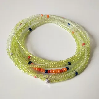 Bracciale/Collana Perline Verdi sfumate
