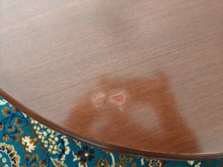 Mesa Centro Redonda Madera Maciza Tallada