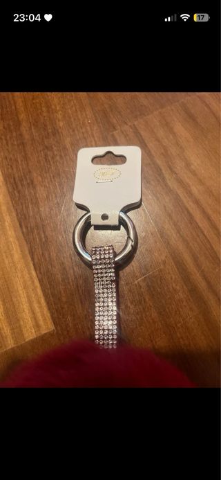 Portachiavi pon pon rosso