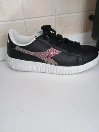 Diadora sneakers nere glitter donna