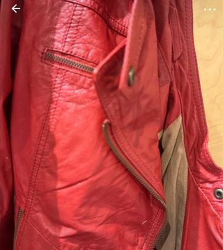 Chaqueta Piel Zara Roja