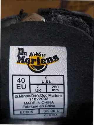 Botas Dr. Martens Negras Talla 40