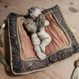 Niño Jesús antiguo cojín decorativo