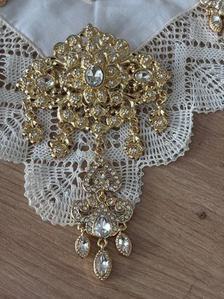 Aderezo Fallera Regional Dorado Pendientes Gota