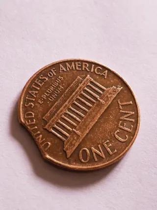 MONEDA 1 CENTAVO LINCOLN.1965.ERROR RECORTADA.