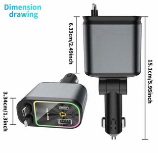 Cargador Coche 4 en 1 USB C Lightning