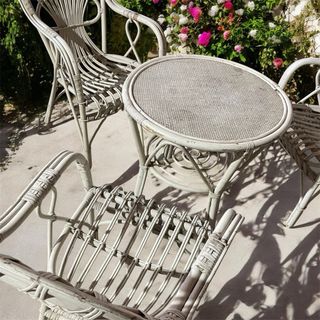 Salottino vintage vimini 4 pezzi