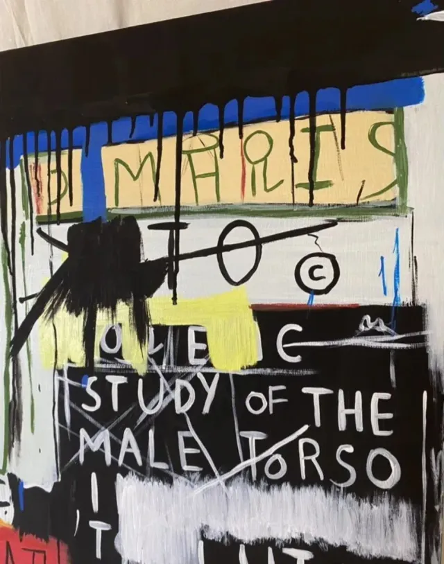 Cuadro Tríptico Estilo Basquiat 80x180 cm