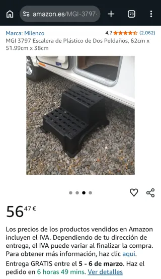 Escalera para caravana