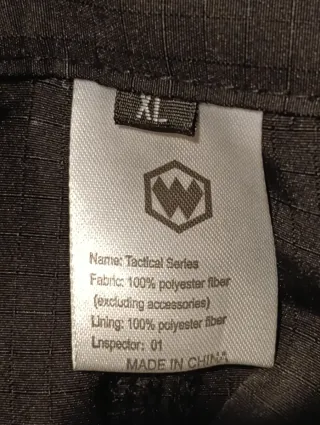 Pantalón Cargo Impermeable Talla XL