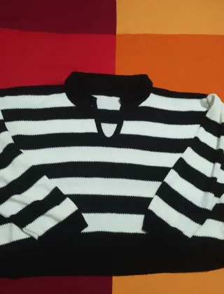 Jersey ancho rayas mujer M/L