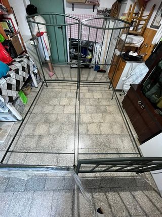 2 Letti Singoli Ferro Antichi Neri