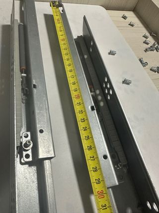 2 guías de cajón con amortiguador