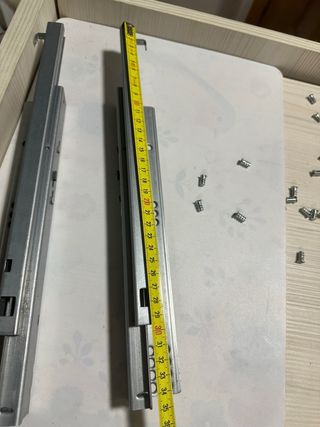 2 guías de cajón con amortiguador