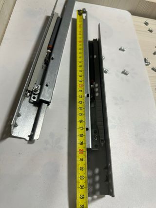 2 guías de cajón con amortiguador