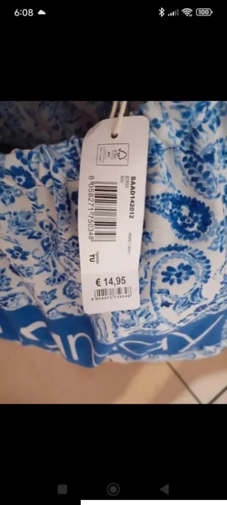 Borsa spiaggia Yamamay fantasia blu e bianca