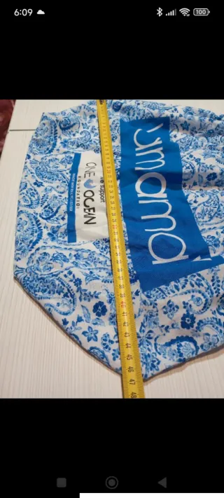 Borsa spiaggia Yamamay fantasia blu e bianca