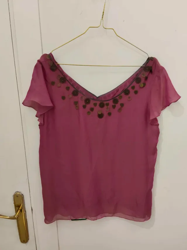 Blusa Talla 42 Rosa con Detalles nueva