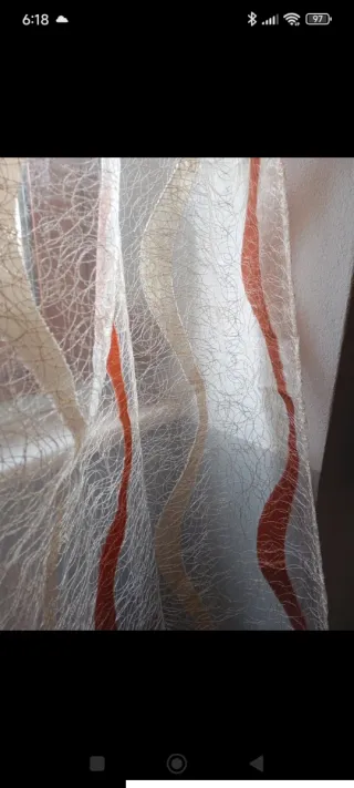 Tenda pannello beige e arancione