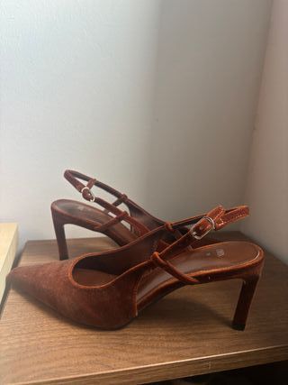 Zapatos destalonados tacón teja Talla 36