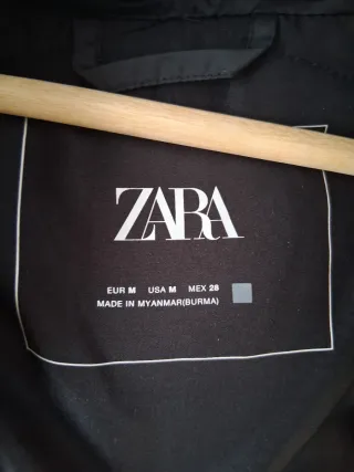 Plumífero largo Negro Zara Relleno Plumas