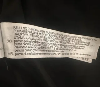 Plumífero largo Negro Zara Relleno Plumas