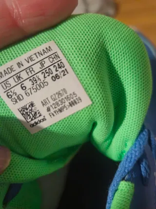 Zapatos azules y verdes un solo uso