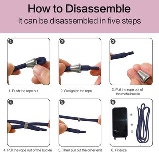 Custodia con cordino per iPhone 12/iPhone 12 Pro, con cordino. Blu scuro