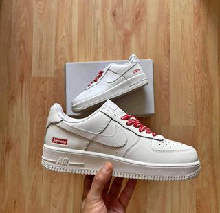Zapatos Nike Air Force 1 Supreme Rojos Blancos