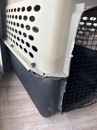 Transportín perro mediano beige y negro