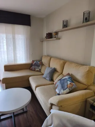 Sofá Chaiselongue Beige Tela