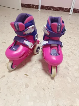 Patines niña Oxelo rosas y morados talla 26/28