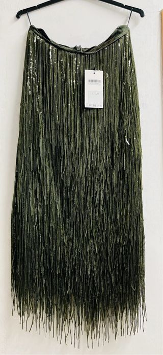 Falda Zara flecos lentejuelas LIMITED EDITION