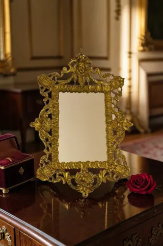 Antico Specchio Napoleone III Bronzo