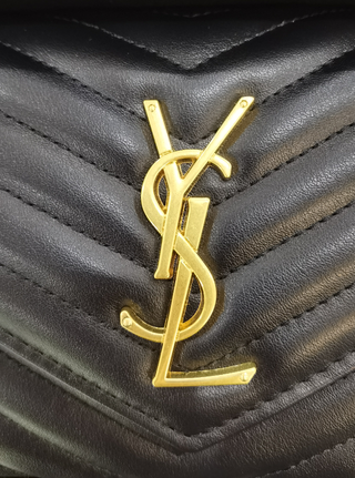 Bolso YSL Monedero Cadena Piel Negra Caja Completa