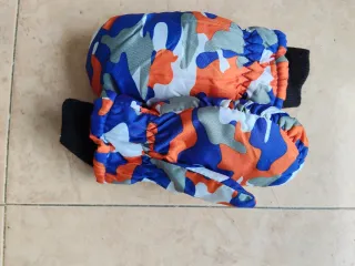 Manoplas Nieve Camuflaje Azul Naranja talla 5 años