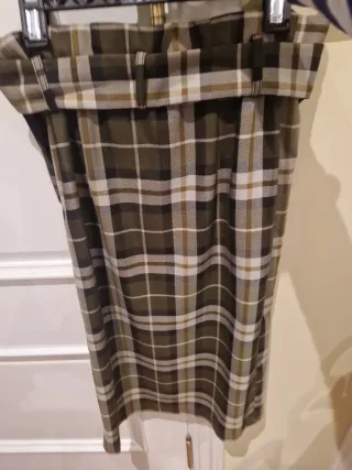 Falda cuadros verde y multicolor