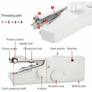 Macchina da cucire portatile CS-101c, mini macchina da cucire manuale, leggera, senza fili, a batteria, per casa, viaggi, riparazioni in campeggio, ecc.