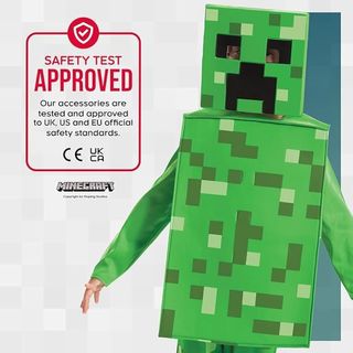 Disguise Disfraz Creeper de Minecraft (talla S) 5-6 años, , Disfraz Infantil de Creeper de Minecraft, Licencia Oficial de Disguise, Ajuste Cómodo y Diseño Detallado