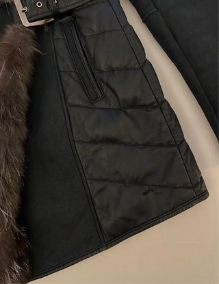 Giacca Montone Vera Pelle con Pelliccia Donna