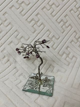 Albero decorativo in metallo e vetro