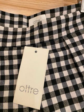 Falda midi cuadros blanco y negro oltra L - XL