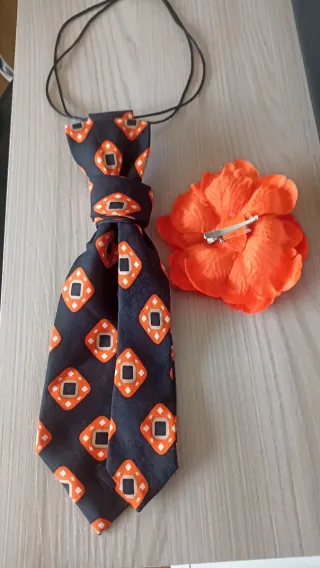 Cravatta gioiello nero arancio