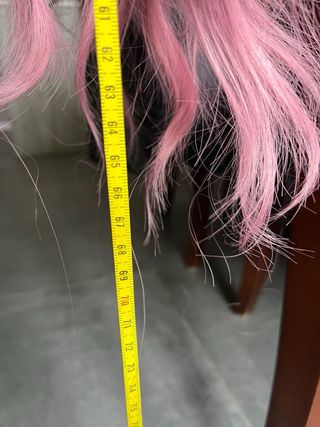 Peluca Cosplay Rosa Larga Ondulada