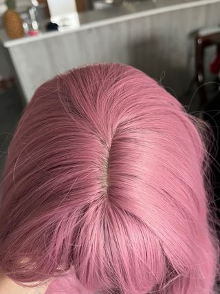 Peluca Cosplay Rosa Larga Ondulada