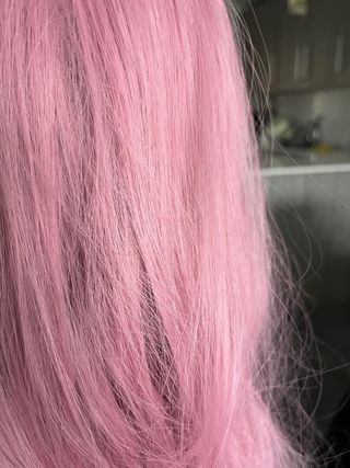 Peluca Cosplay Rosa Larga Ondulada