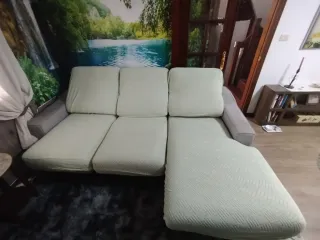 Sofá chaise longue de tela